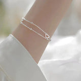 Verstellbares Silberherz-Armband