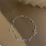Verstellbares Silberherz-Armband