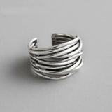 Verstellbarer Silber-Layer-Ring