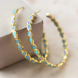 Vintage Blaue Opal Gold Ohrringe