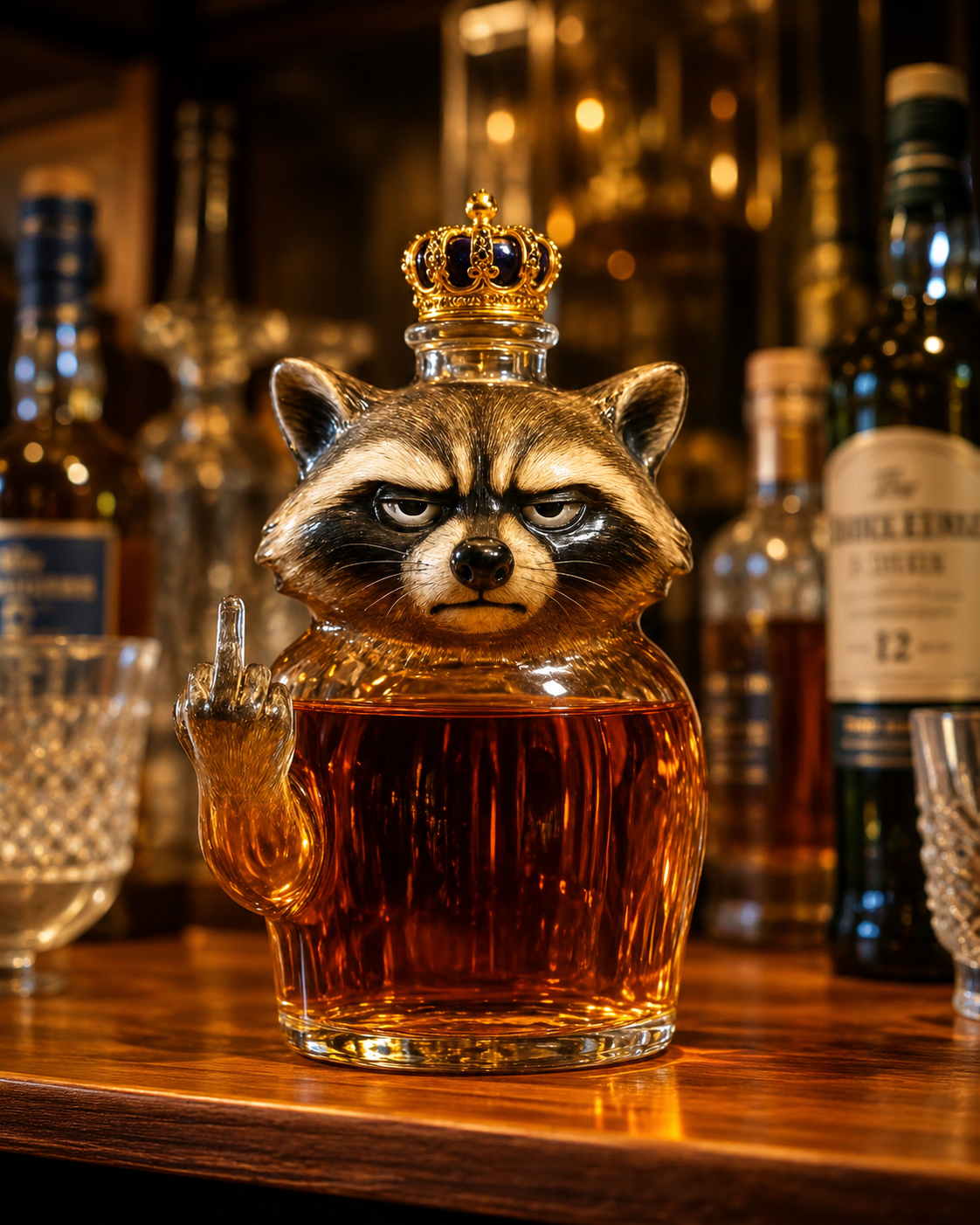 Whiskyflasche — Raccoon Rebelle Edition