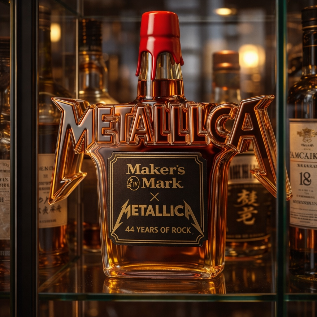 Whiskey-Flasche - Rock Metallica Edition