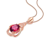 Exquisite Rote Kristall Gold Halskette
