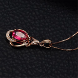 Exquisite Rote Kristall Gold Halskette