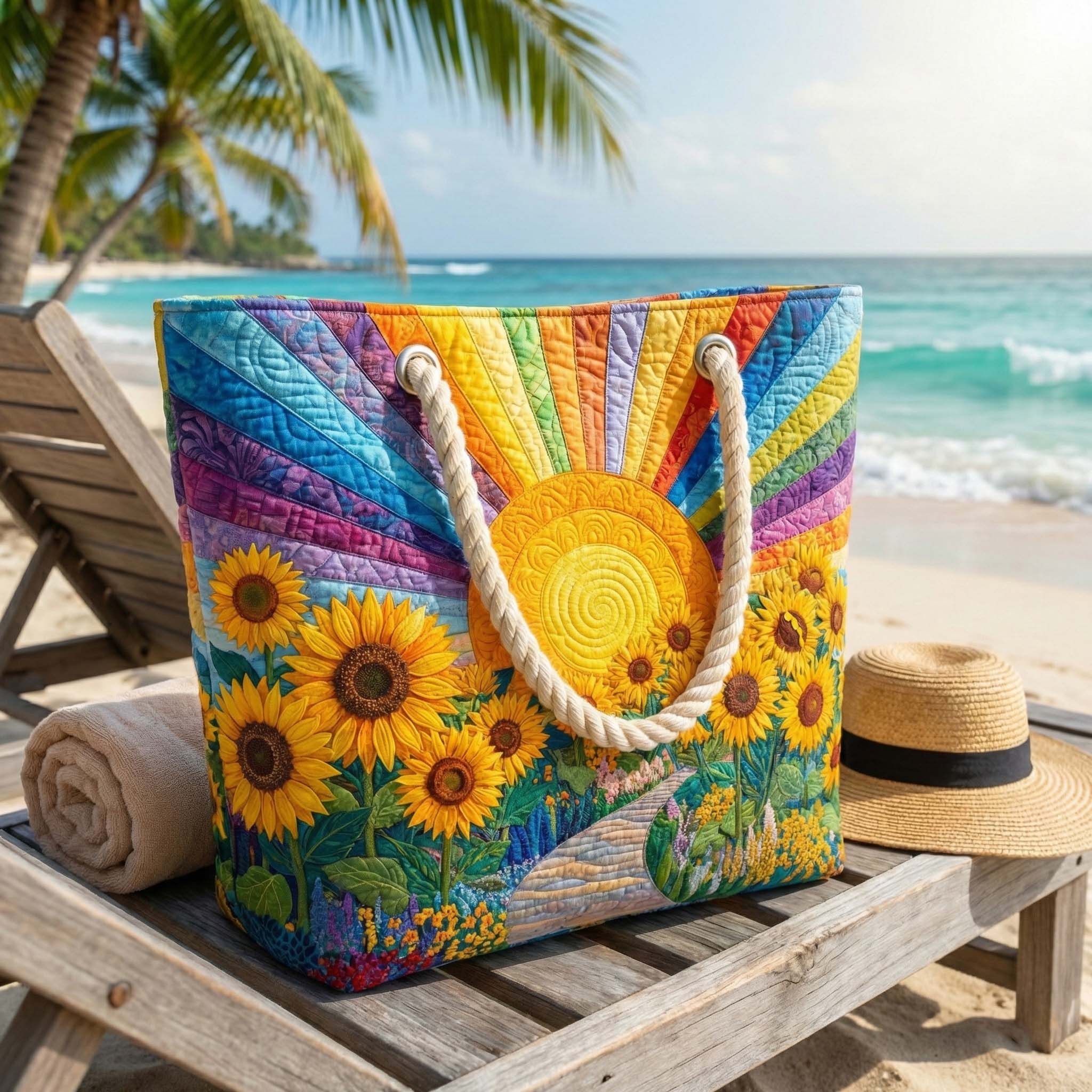 Gepolsterte Strandtasche Regenbogen