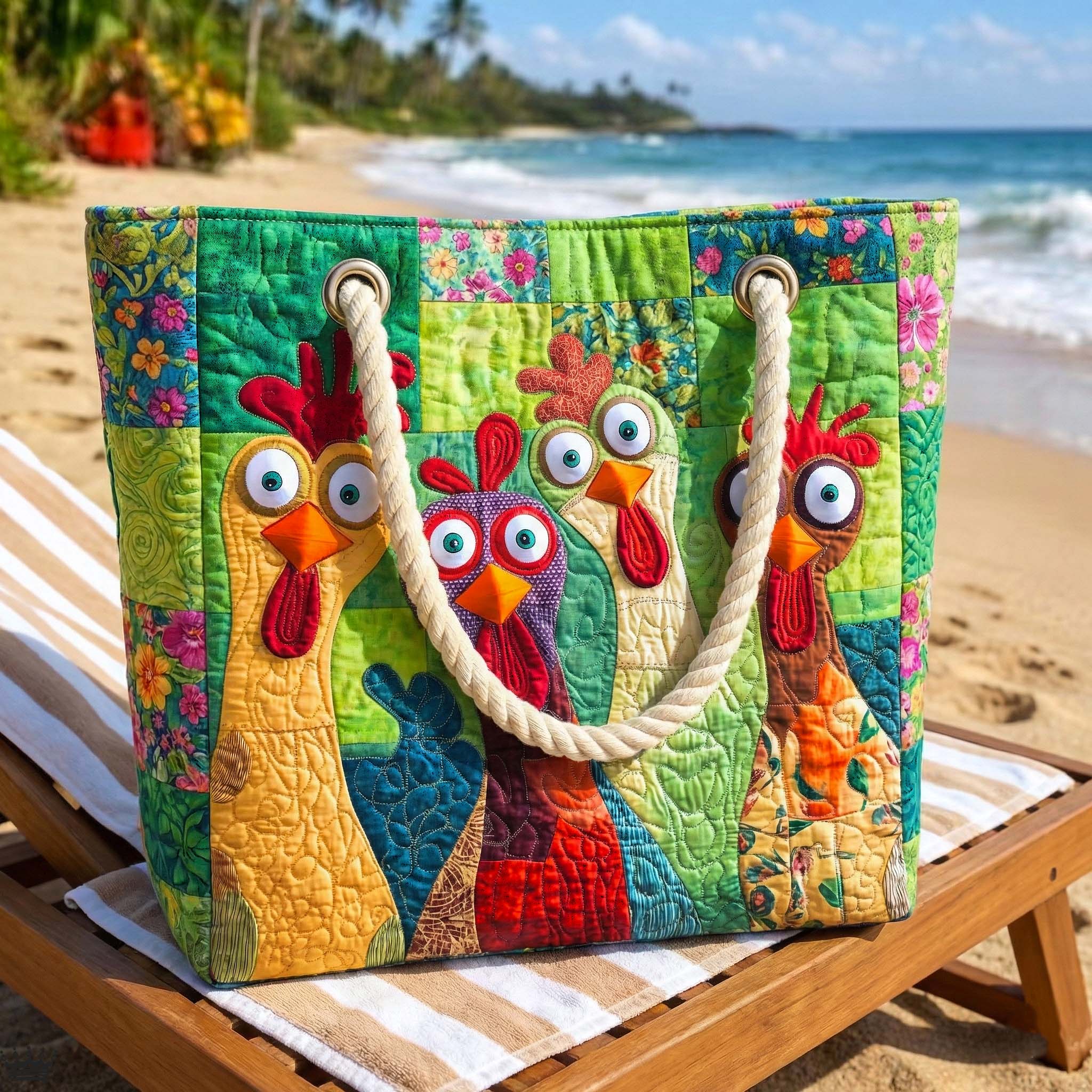Gepolsterte Strandtasche Funky Chicken