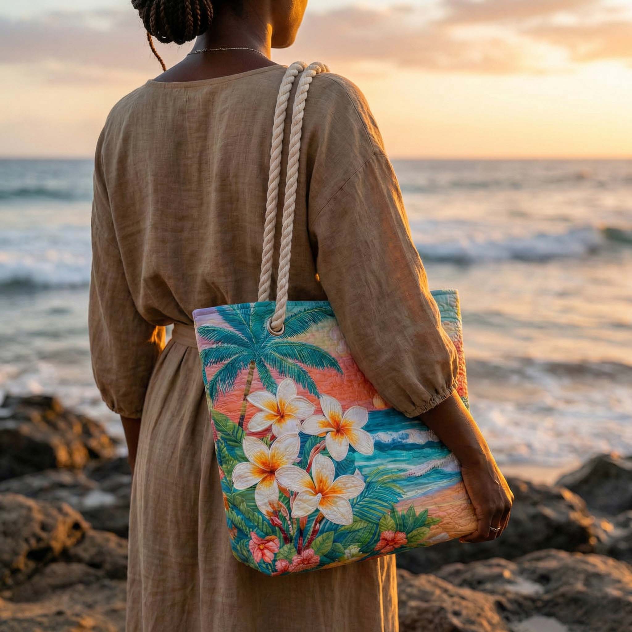 Tropisches Vibe Strandtasche mit Steppung