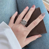 Verstellbarer Silber-Layer-Ring