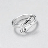 Silberner verstellbarer Hug Ring