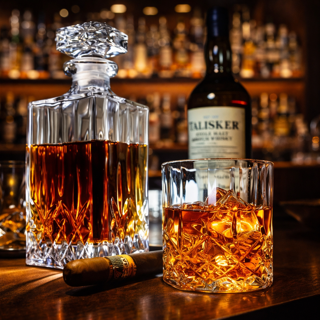 Whiskyflasche - Set mit Flasche und Glas