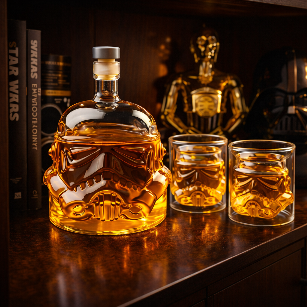Whisky-Flasche - Set Edition Flasche und Glas