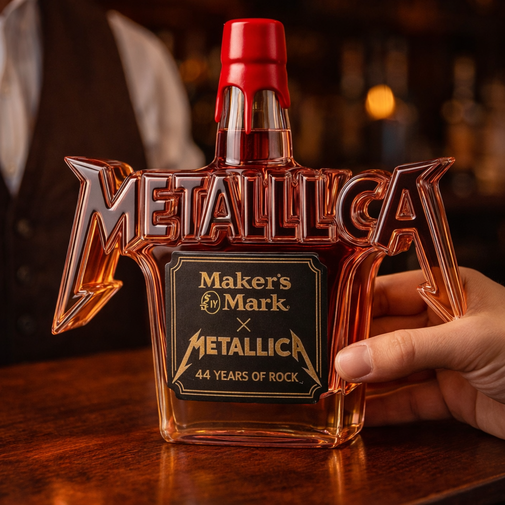 Whiskey-Flasche - Rock Metallica Edition