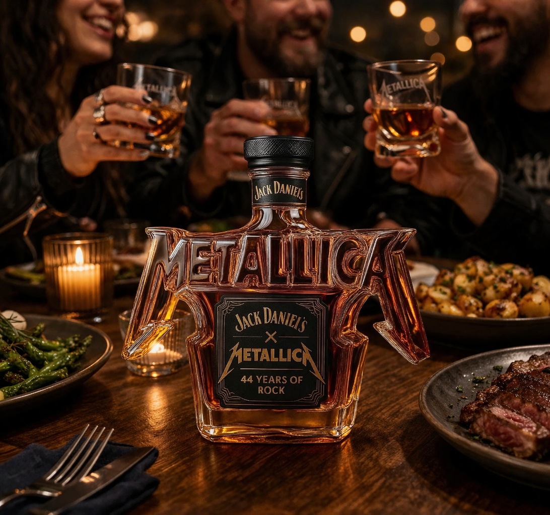 Whiskey-Flasche - Rock Metallica Edition