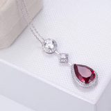 Rote Kristall Silberkette