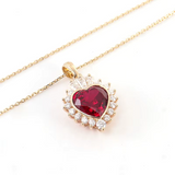 Rubin- und Moissanit-Gemstone-Halskette