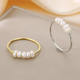 Goldene Perlen Charm Ring