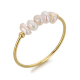 Goldene Perlen Charm Ring