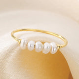 Goldene Perlen Charm Ring