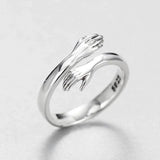 Silberner verstellbarer Hug Ring