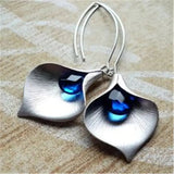 Blaue Lotus Ohrringe aus Silber
