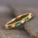 Vintage Grüner Zirkonia Goldring