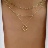Vintage goldene mehrlagige Ketten- und Anhängernickel