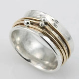 Vintage goldene, geschichtete Silberring