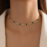 Smaragdgrünes Anhänger-Halsband