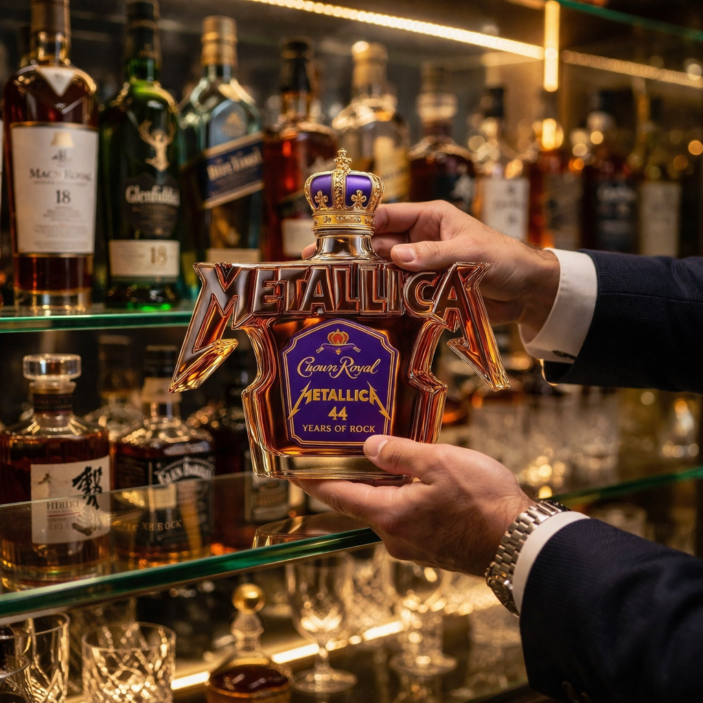 Whiskey-Flasche - Rock Metallica Edition