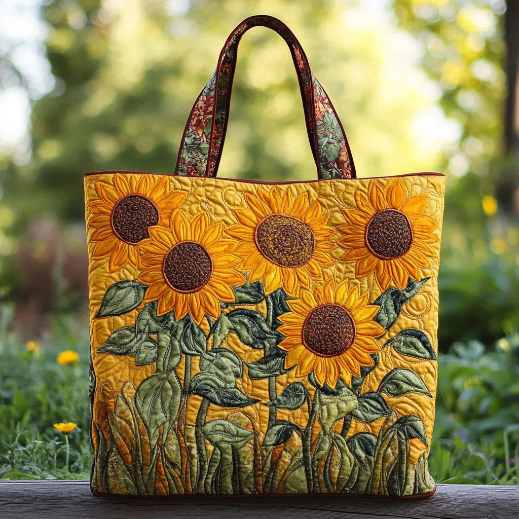 Klassischer Steppbeutel - Sonnenblumen