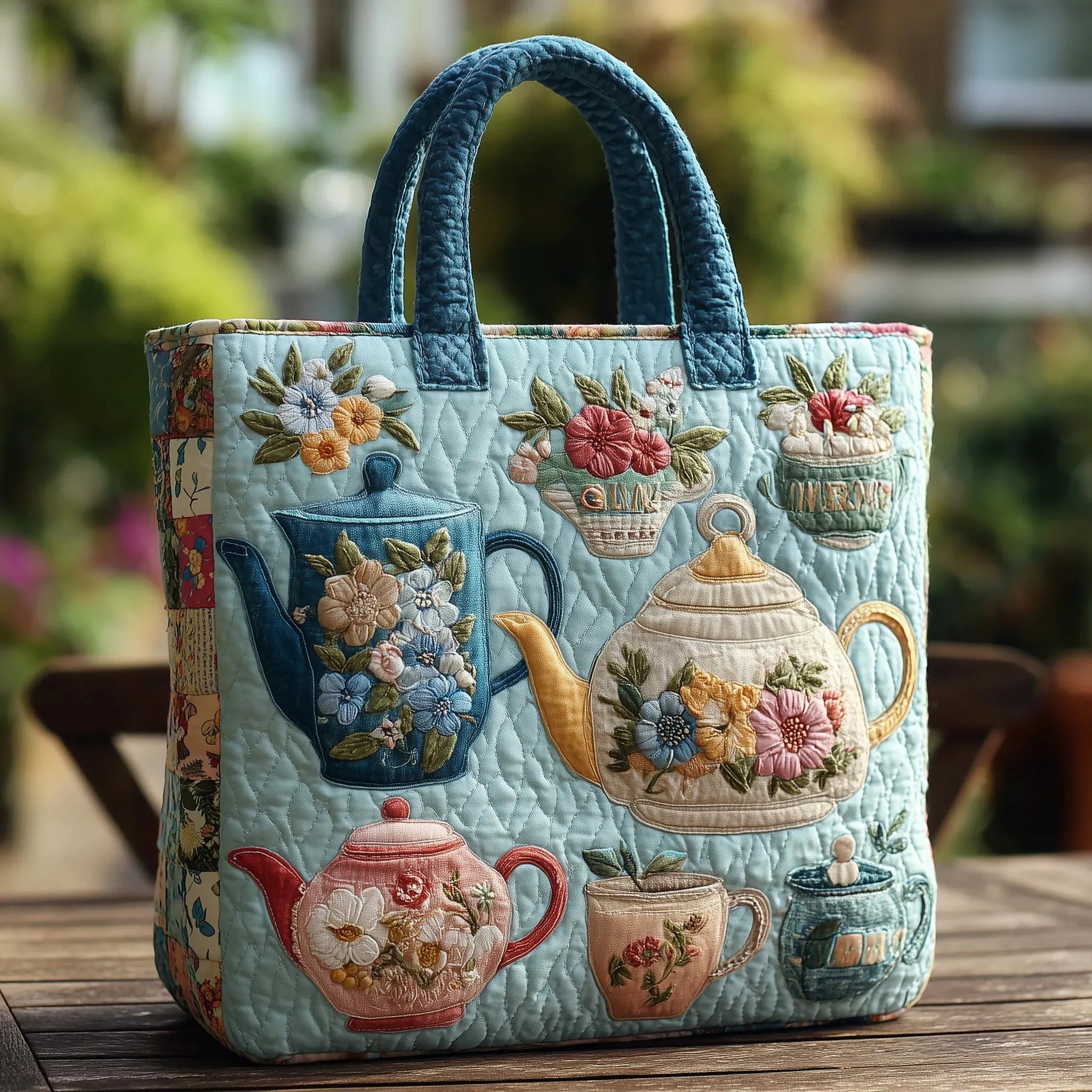 Gepolsterte Tasche - Blumenmuster