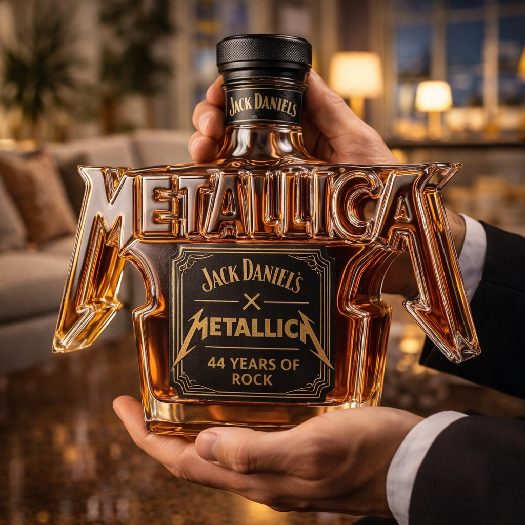 Whiskey-Flasche - Rock Metallica Edition