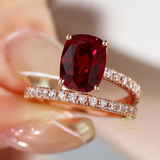 Kissen-Schliff Moissanite Ring