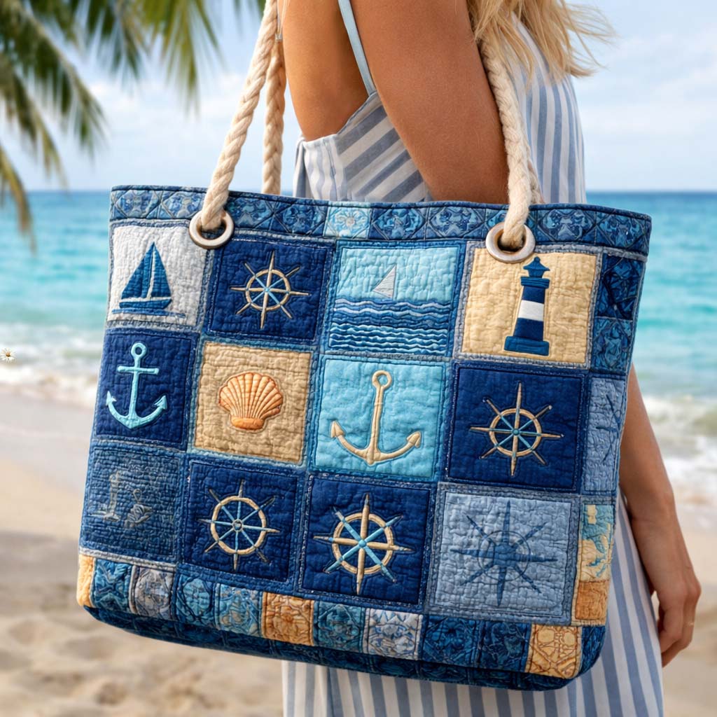 Blauer Gepolsterter Strandtasche