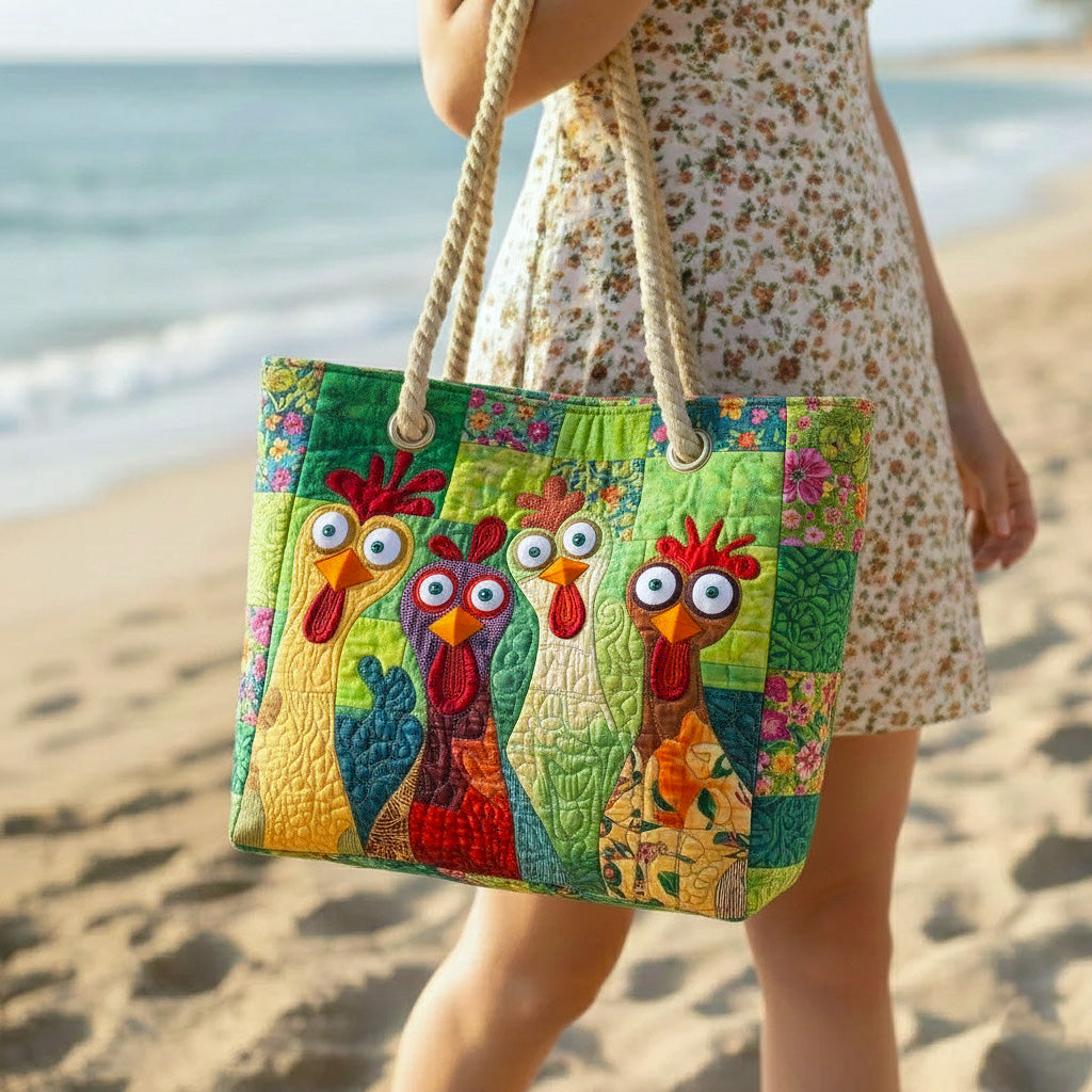 Gepolsterte Strandtasche Funky Chicken