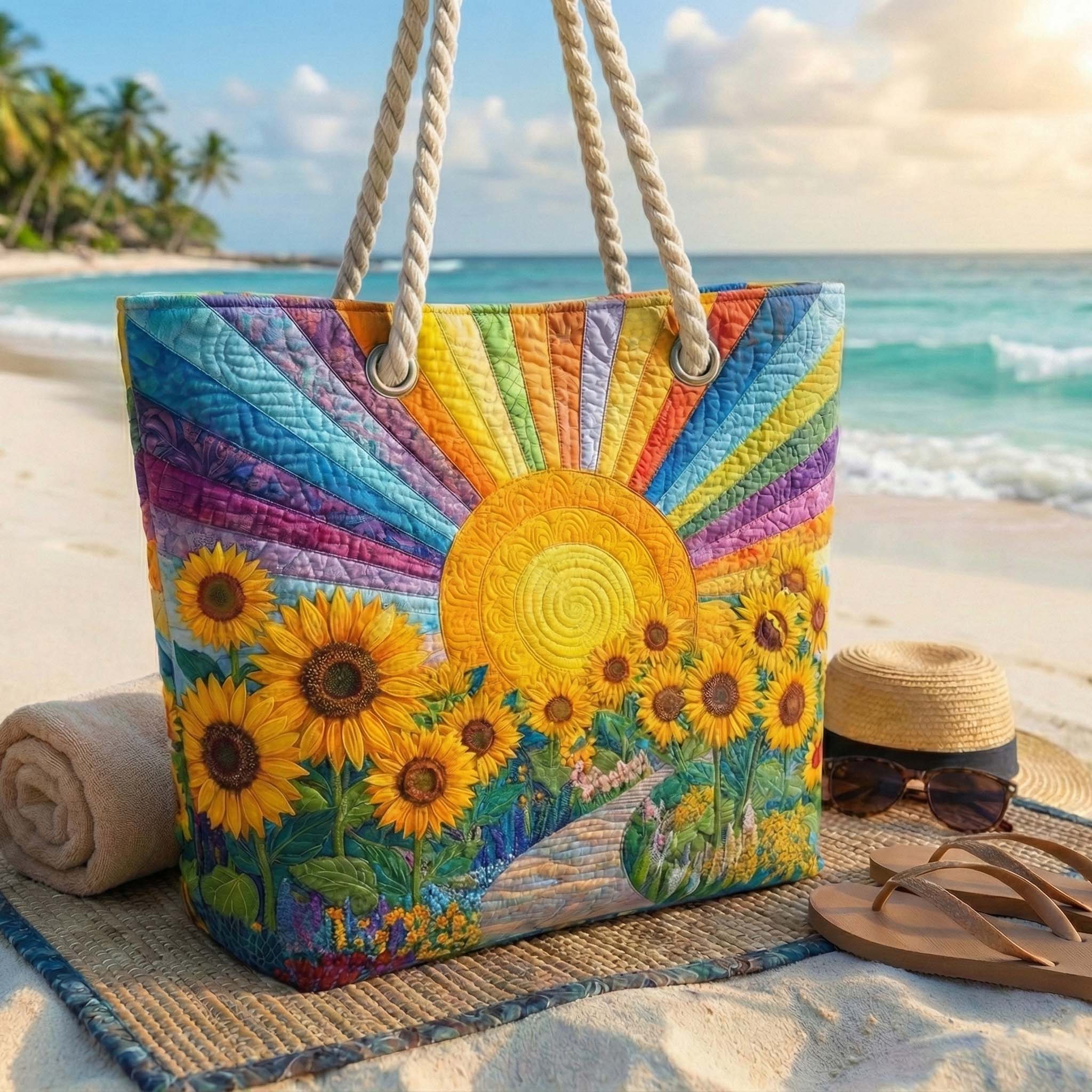 Gepolsterte Strandtasche Regenbogen