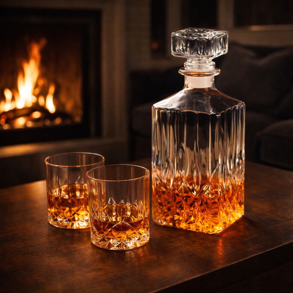 Whiskyflasche - Set mit Flasche und Glas