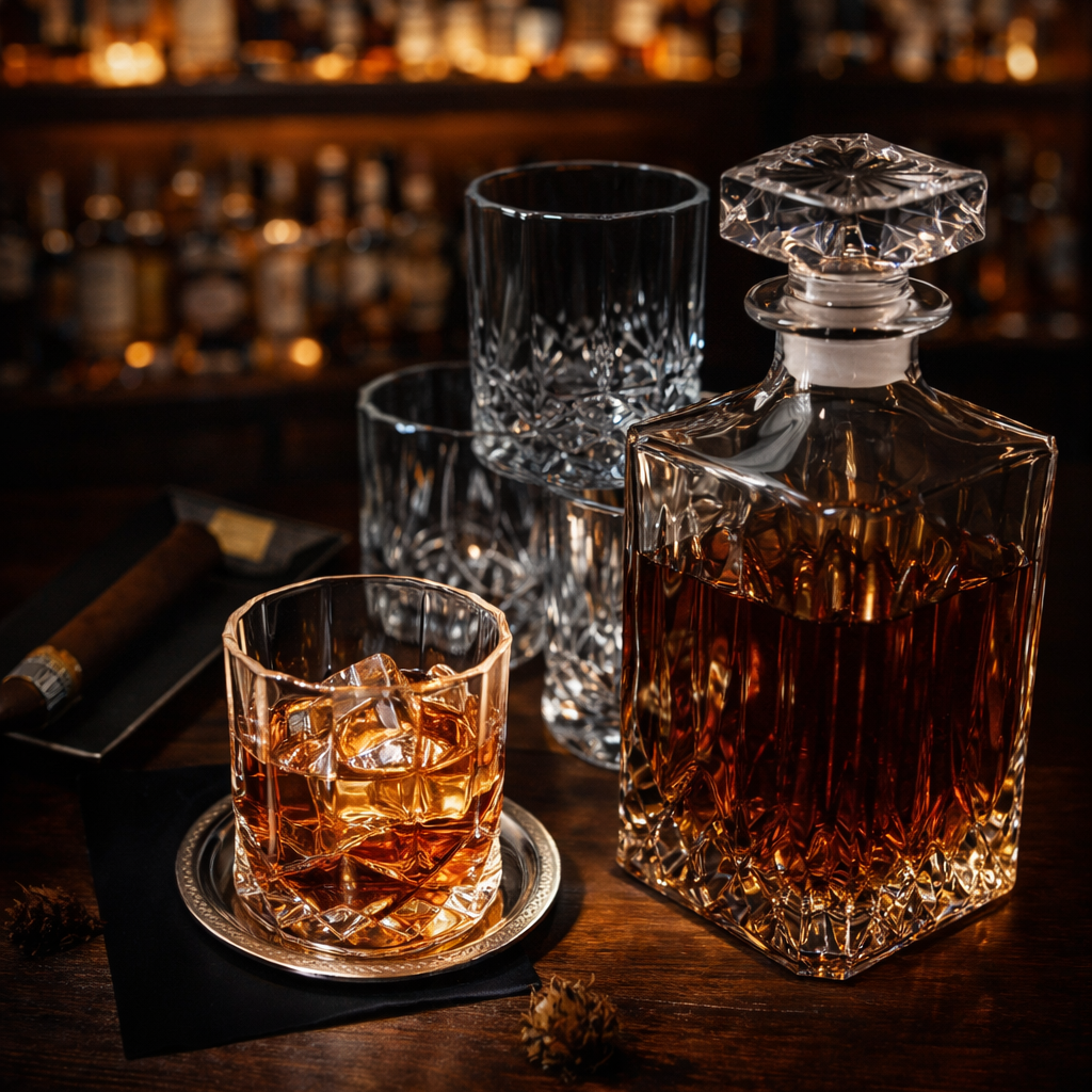 Whiskyflasche - Set mit Flasche und Glas