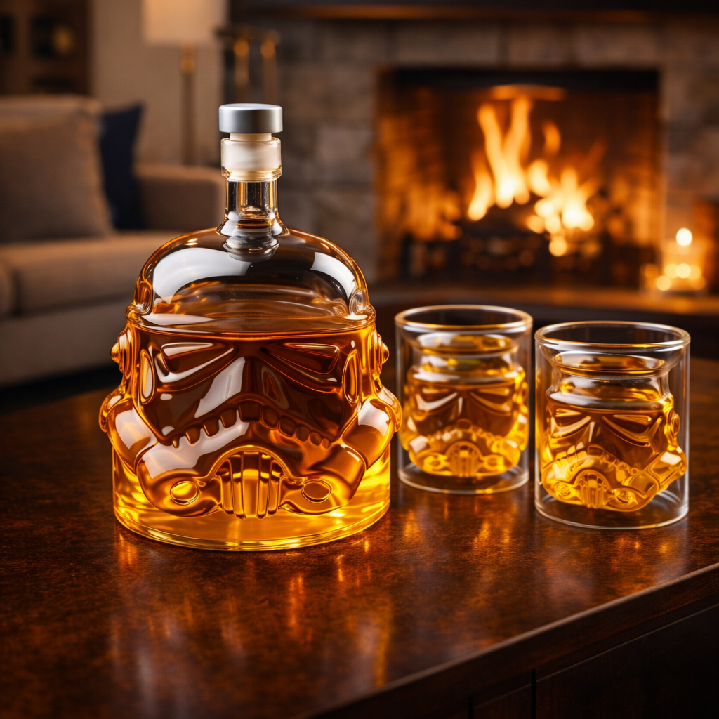 Whisky-Flasche - Set Edition Flasche und Glas