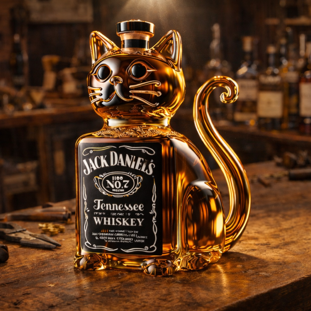 Whisky-Flasche - Katzen-Edition